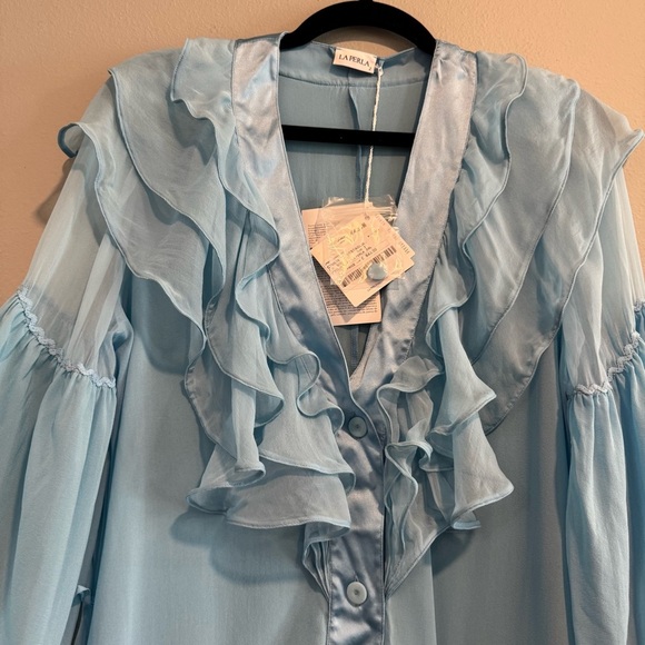 La Perla Nightgown Ruffles Lace Delicate Feminine NO BELTSize 2 small NWT $864 - Picture 5 of 12